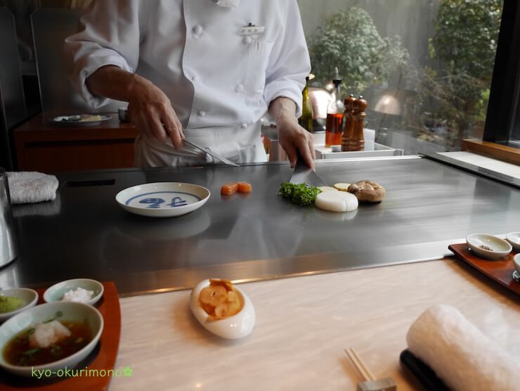 京都ブライトンホテルの鉄板焼き膰（ひもろぎ）のランチ焼き野菜
